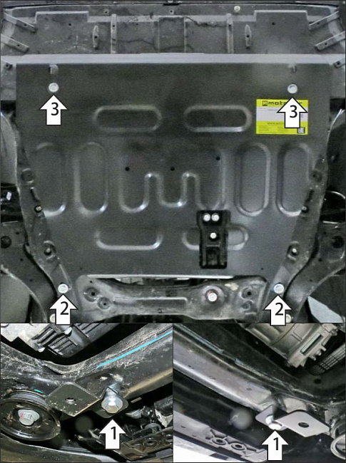 Защита стальная Мотодор (Двигатель, Коробка переключения передач), 2 мм,  FENGON ix7  2024- арт. 78610