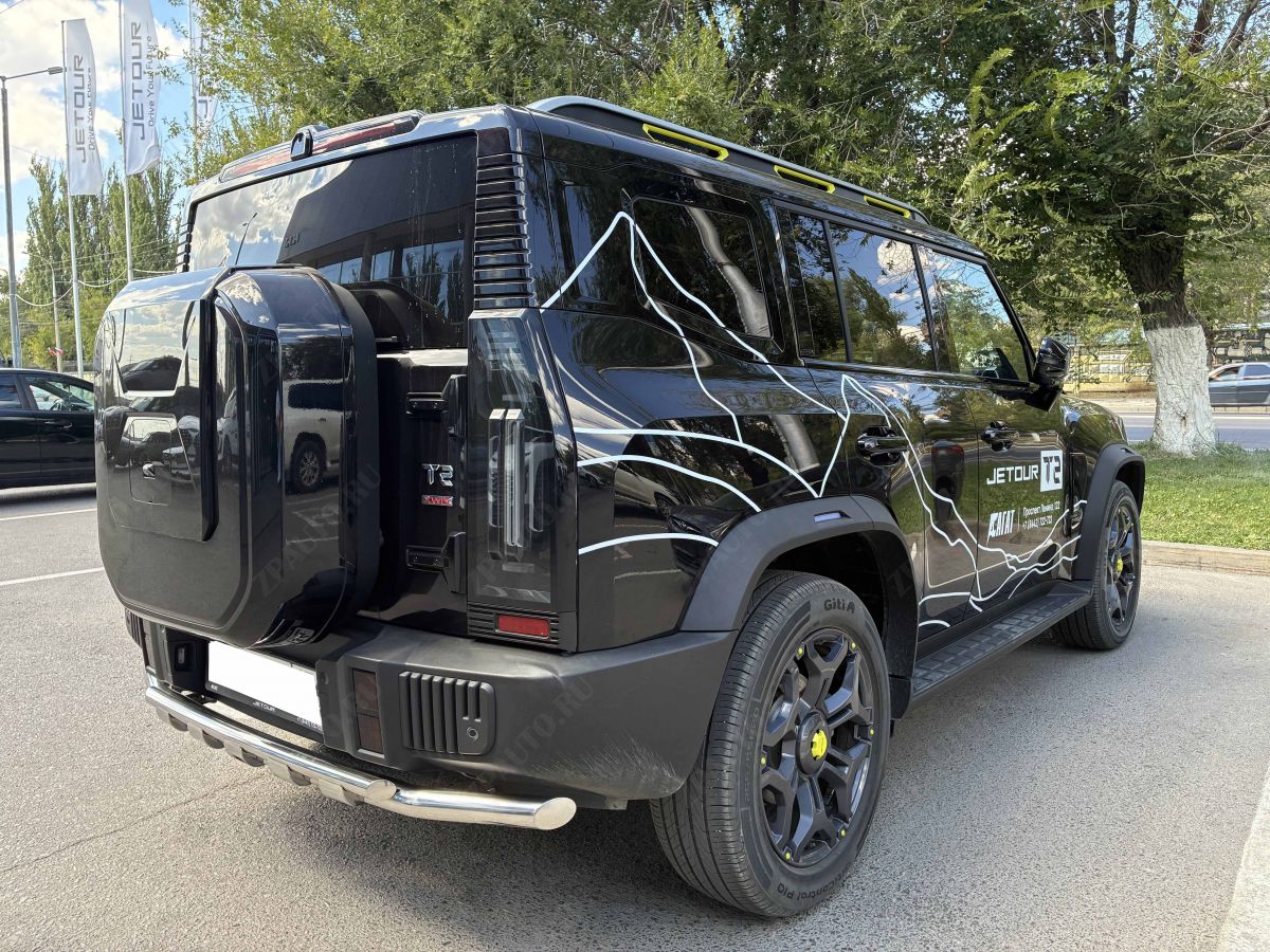 Защита заднего бампера двойная с перемычками для автомобиля JETOUR T2 2024 арт. JET.T2.24.25