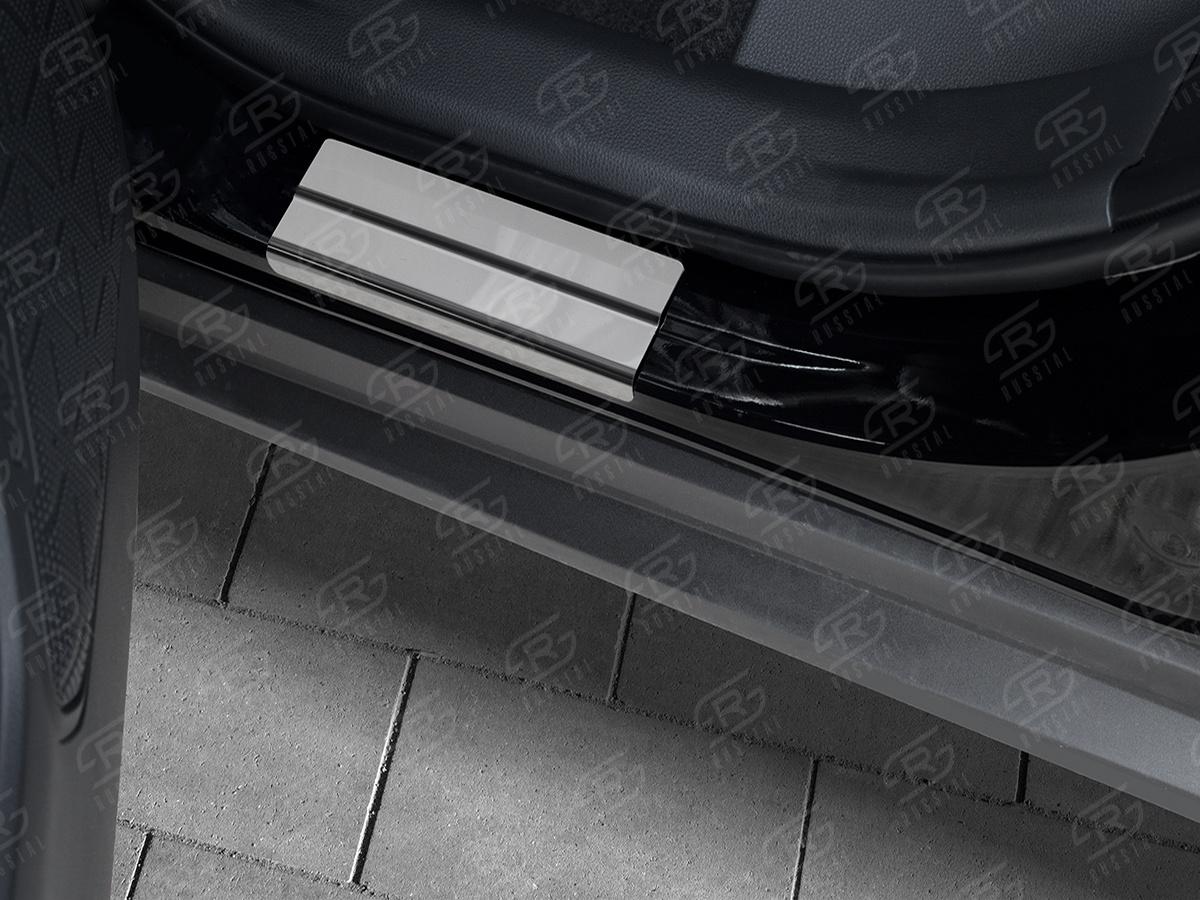 TOYOTA RAV4 2019- Накладки на пороги RUSSTAL (нерж., зеркало) TR4Z19-01, Slitkoff