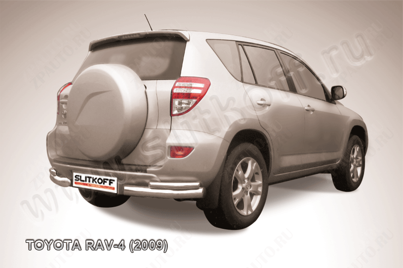 Уголки d76+d42 двойные Toyota Rav-4 (2009-2010) Black Edition, Slitkoff, арт. TR409-013BE