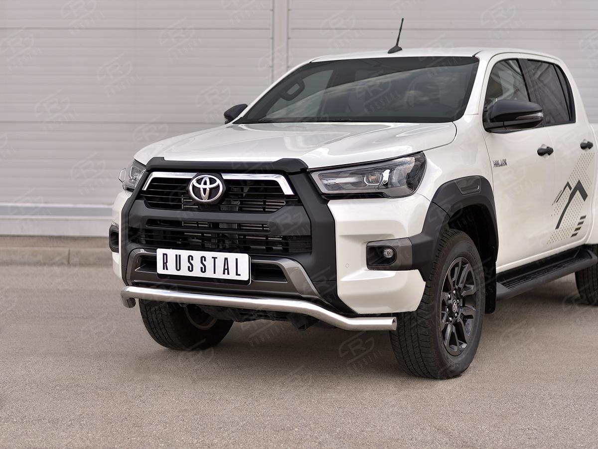 TOYOTA HILUX BLACK ONYX 2020- Защита переднего бампера d57 волна-d75х42 дуга THBOZ-003508