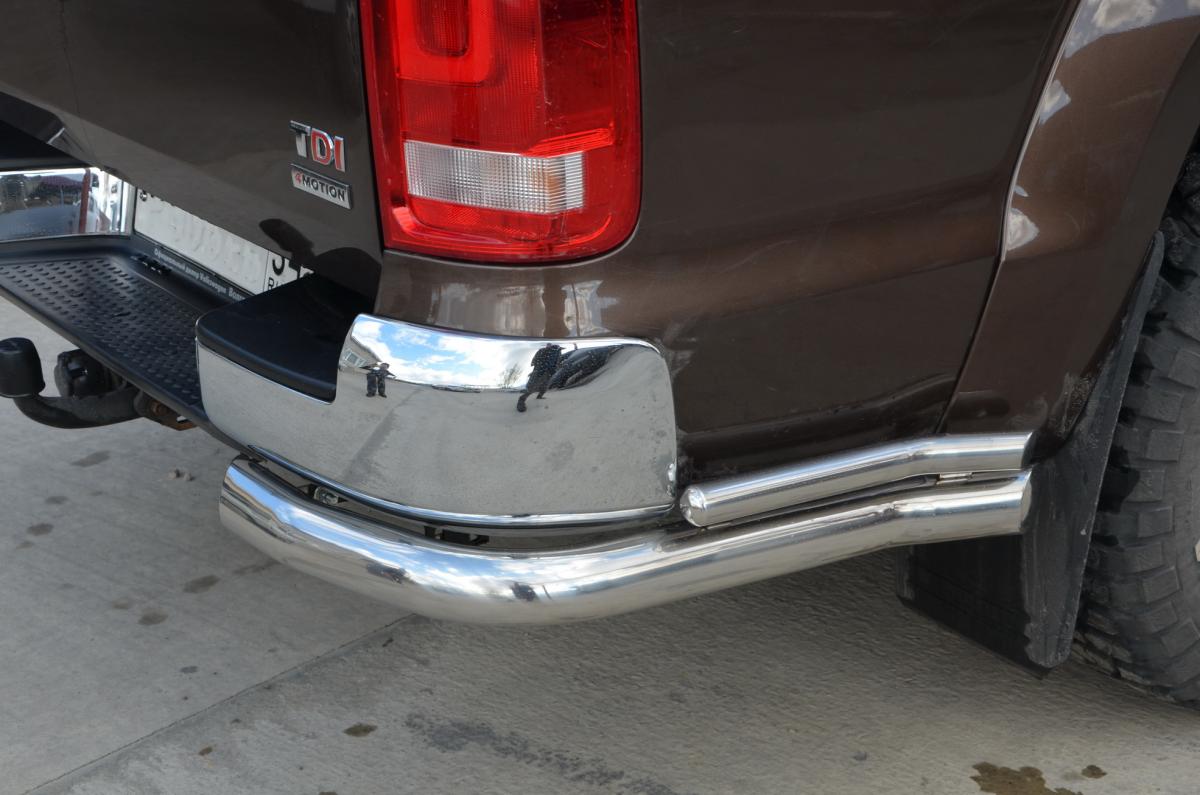 Защита заднего бампера двойная угловая для автомобиля VOLKSWAGEN Amarok  2009, Россия VWA.09.20
