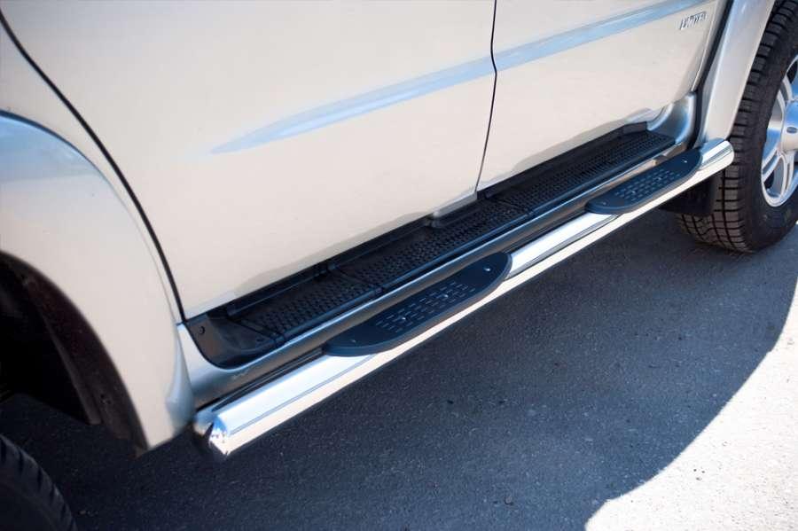 Пороги труба d76 с накладками вариант 3 для UAZ Patriot, Slitkoff UPT-0005053