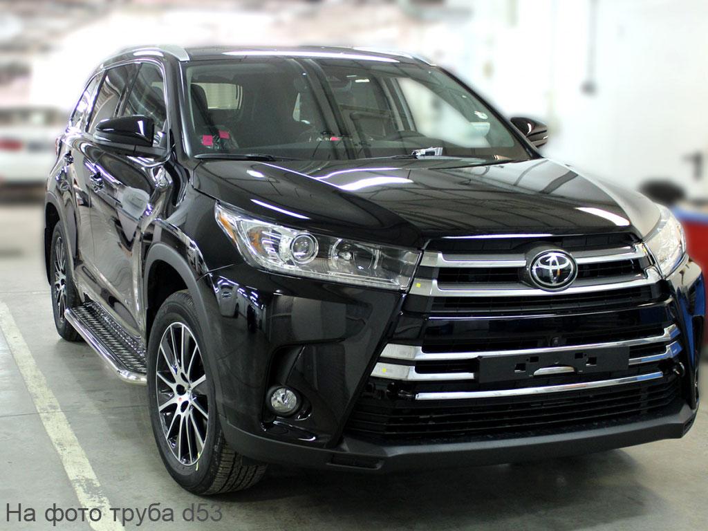Пороги с листом d60 на Toyota Highlander 2016 (Тойота Хайлендер 2016), Технотек HYG2017_2.2