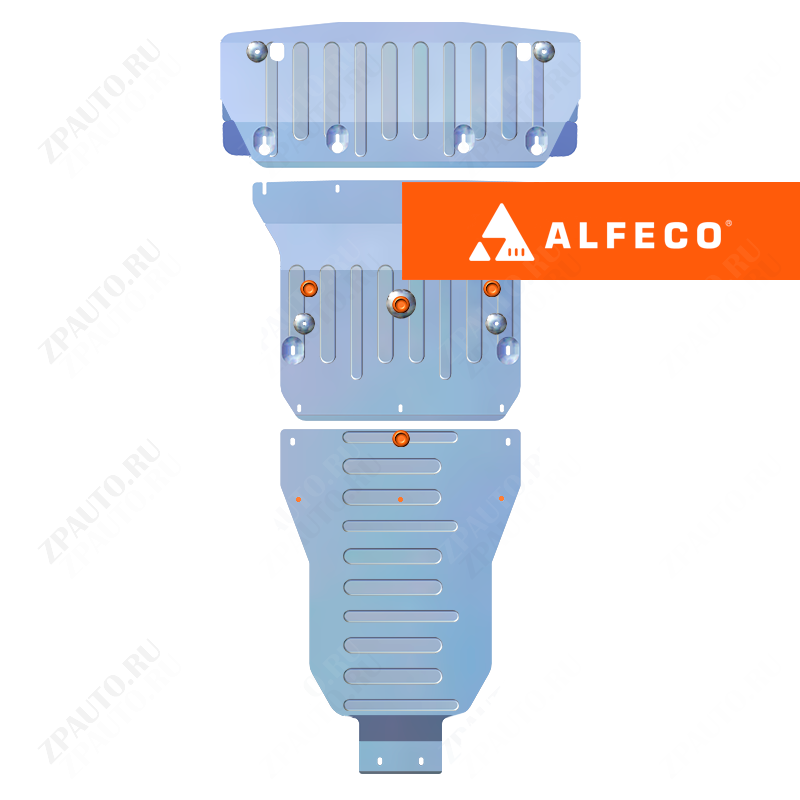 Защита  радиатора, картера и аКПП(3 части) MB C-Class (W203) 2000-2007 V-2,6-3,2 С240 , ALFeco, алюминий 4мм, арт. ALF3611al