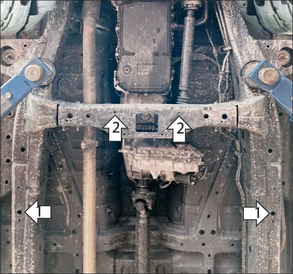 Защита стальная Мотодор (Раздаточная коробка), 2 мм,  Foton Tunland V9  2024- арт. 77510