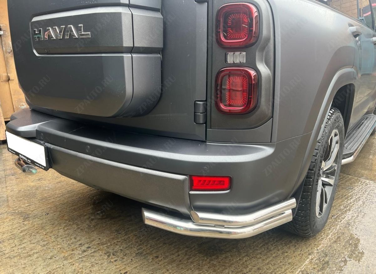 Защита заднего бампера  угловая двойная для автомобиля Haval H9 2024- арт. HVH9.24.20
