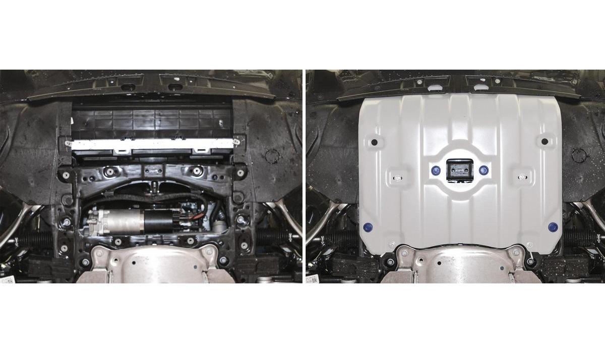 Защита радиатора и картера Rival для BMW X5 G05 (xDrive50i) 2018-н.в., штампованная, алюминий 3 мм, с крепежом, 333.0533.1