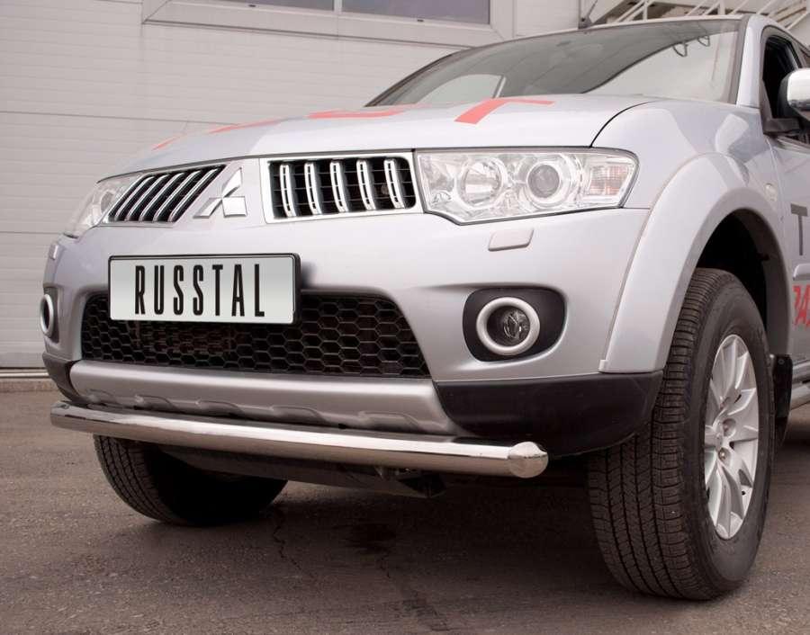 Защита переднего бампера d76 для Mitsubishi Pajero Sport 2010, Slitkoff PSZ-000920
