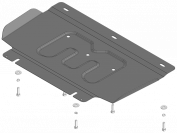 Защита стальная Мотодор (Двигатель, Передний дифференциал), 2 мм,  KGM Rexton  2023- арт. 72805