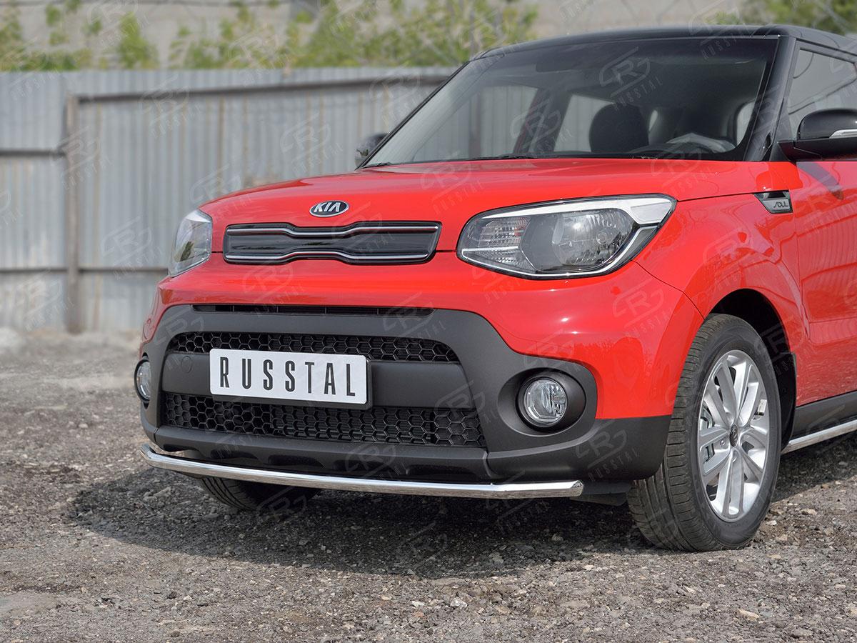 Защита переднего бампера d42 на KIA Soul II 2017, Slitkoff KSOZ-002750