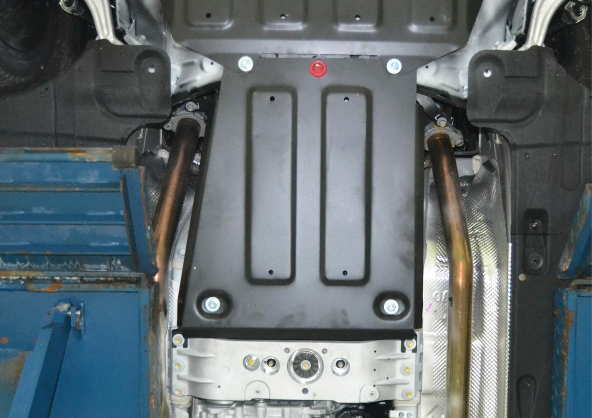 Защита КПП АвтоБроня для Hyundai Genesis II (V - 3.0; 3.8) 4WD 2014-2017, штампованная, сталь 1.8 мм, с крепежом, 111.02355.1