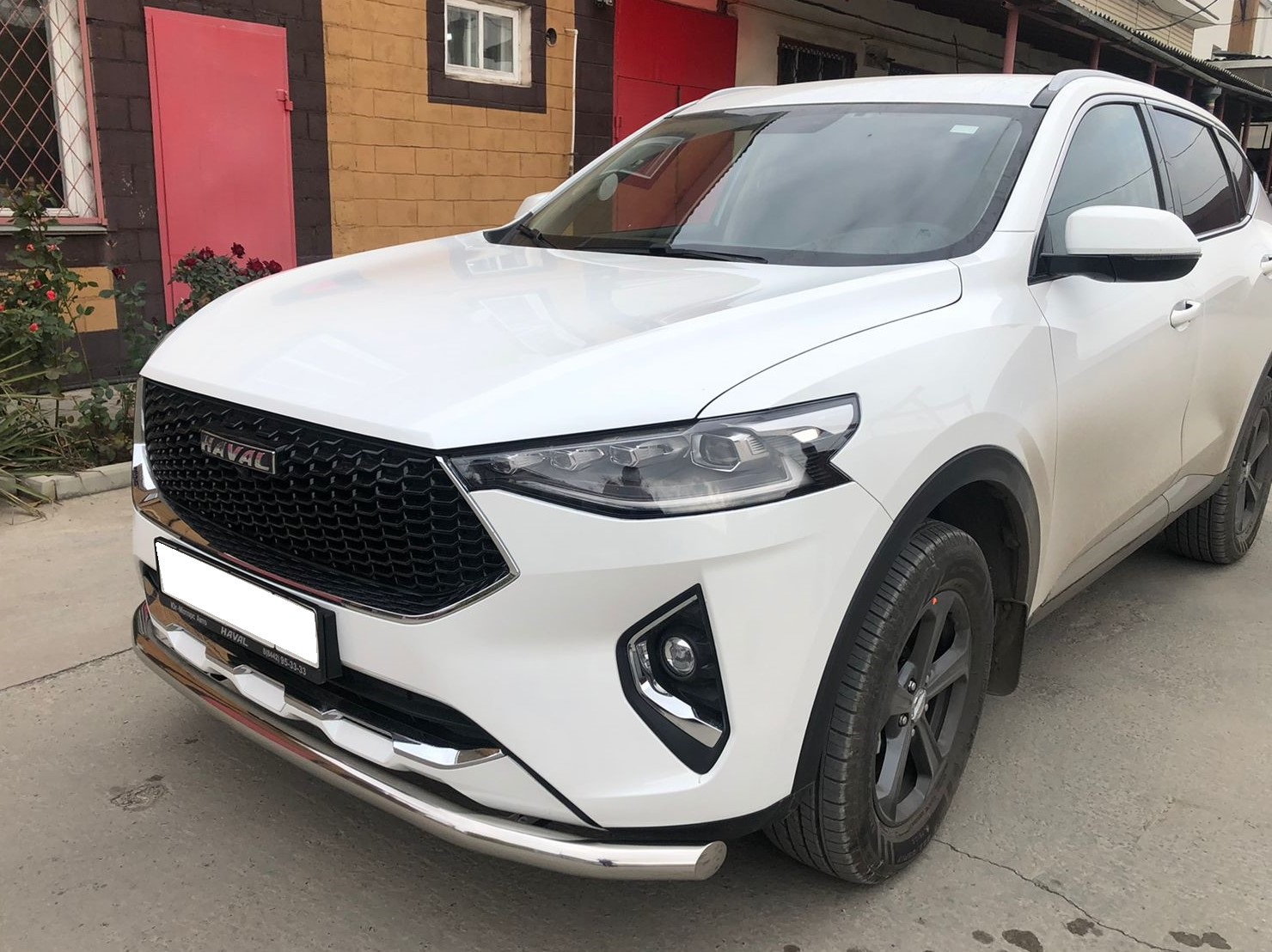 Защита переднего бампера с подгибами для автомобиля Haval F7, F7X 2019 арт. GWF7.19.02-1
