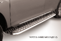 Защита порогов d57 с листом Toyota Highlander (2010-2013) Black Edition, Slitkoff, арт. THI011BE