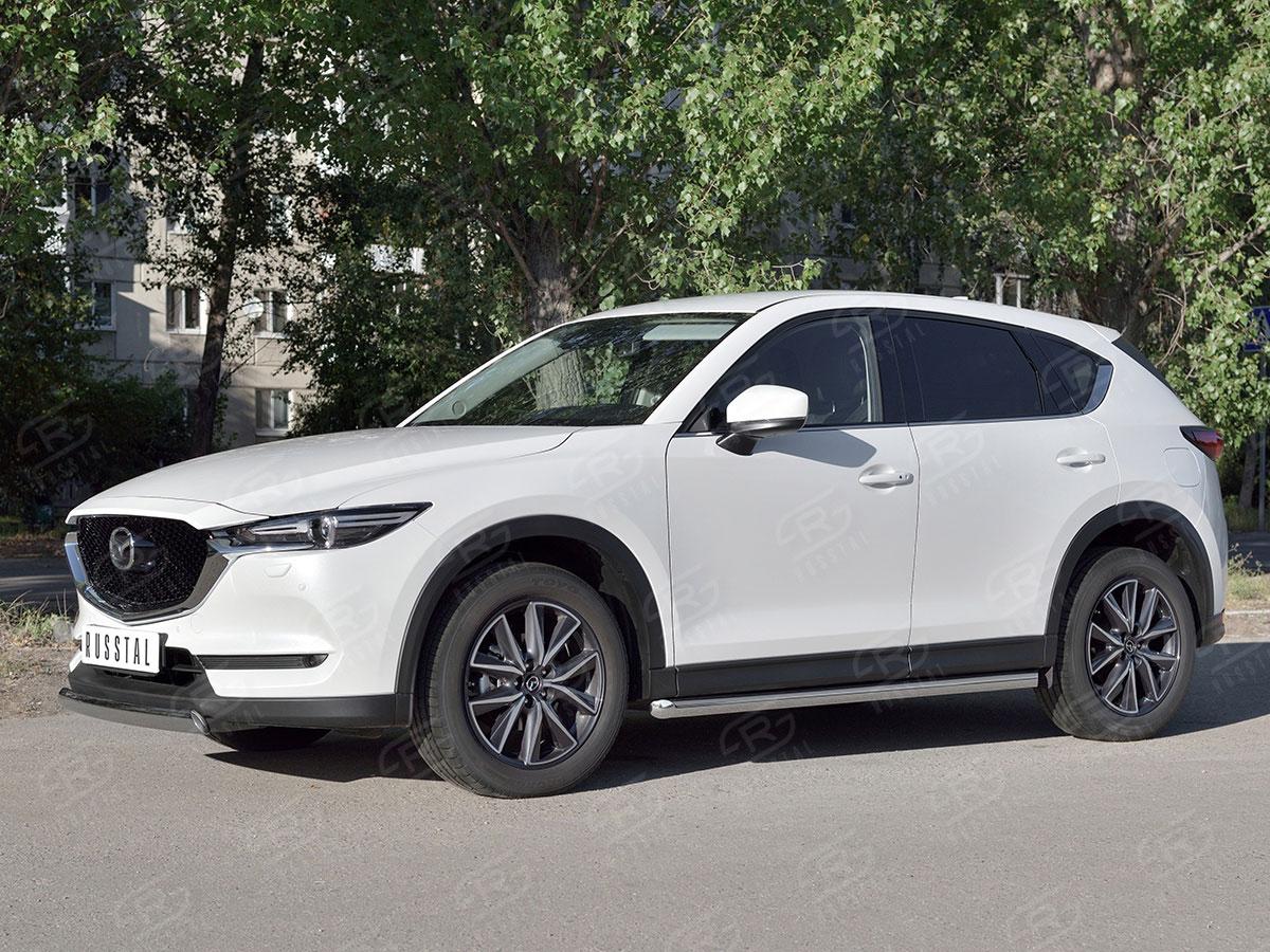 Защита переднего бампера d75х42 на Mazda CX-5 2017, Slitkoff M5Z-002793