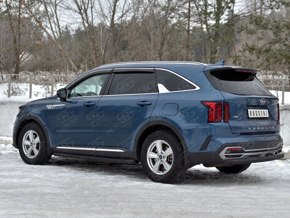 KIA SORENTO 2020- Защита заднего бампера d57 дуга black KSORZ-004021CH