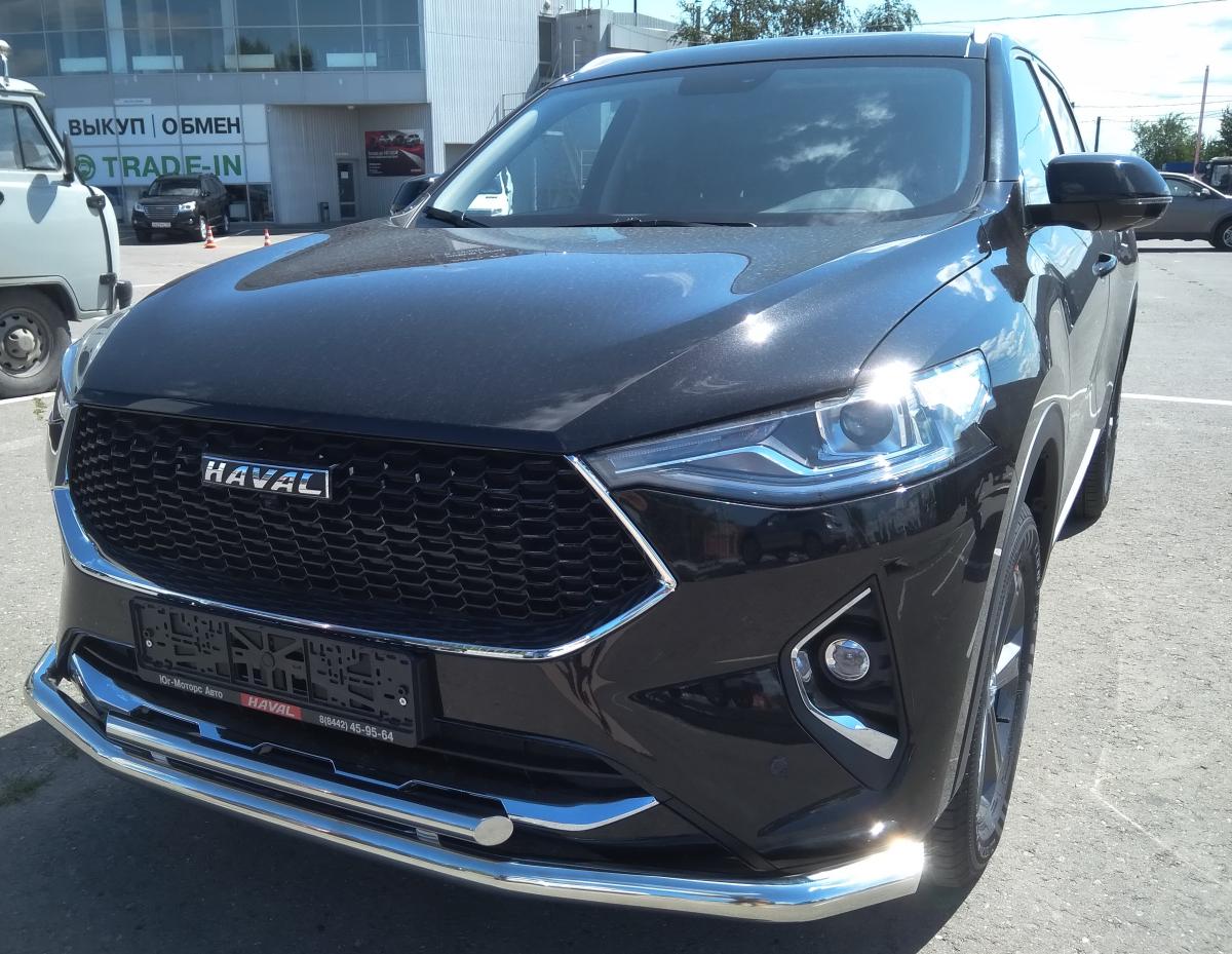 Защита переднего бампера с подгибами для автомобиля Haval F 7 2019. GWF7.19.04, Россия