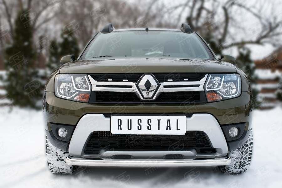 Защита переднего бампера d57 на Renault Duster 2015, Slitkoff RDZ-002175