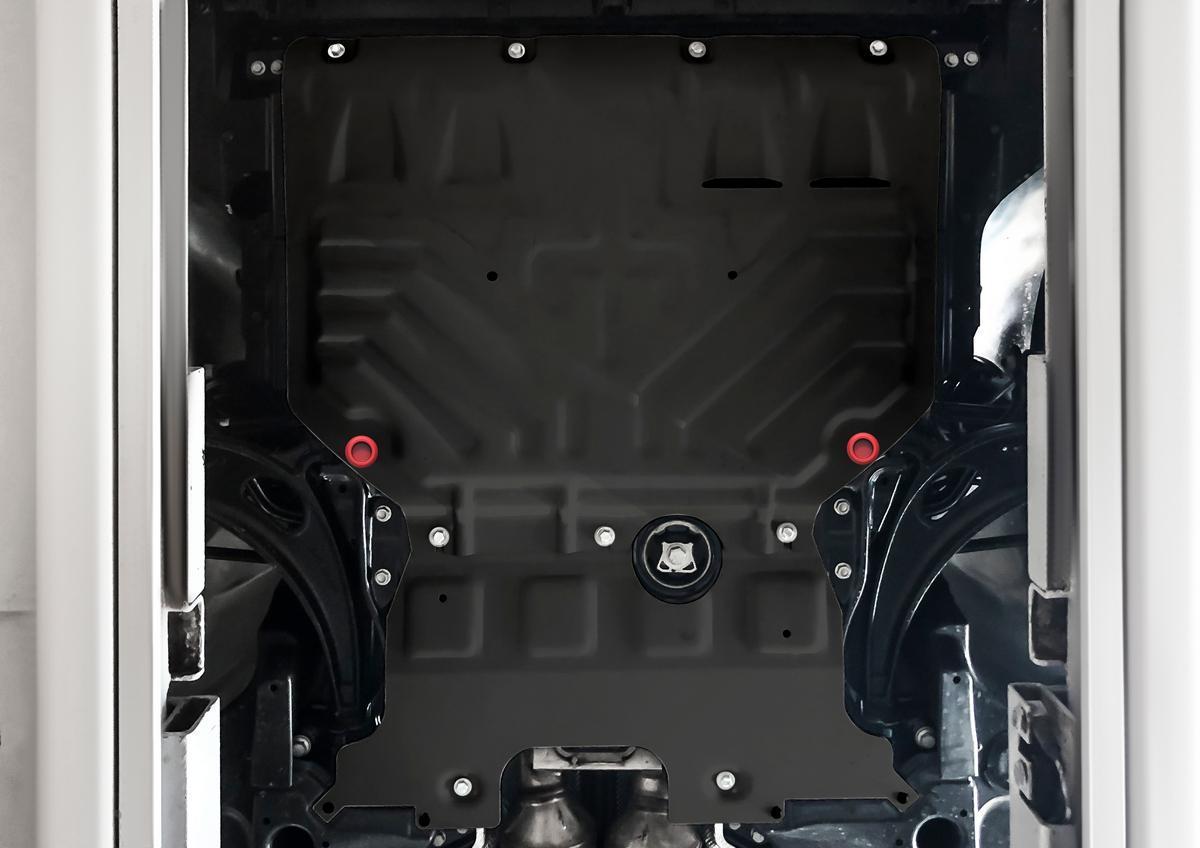 Защита картера и КПП АвтоБроня для Volkswagen Teramont (V - 2.0; 3.6) 2017-2020 2021-н.в., штампованная, сталь 1.5 мм, 2 части, с крепежом, 111.05861.2