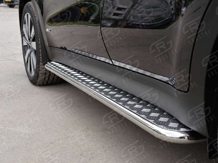 Пороги труба d42 с листом вариант 2 Kia Sportage 2016, Slitkoff KSL-0022912