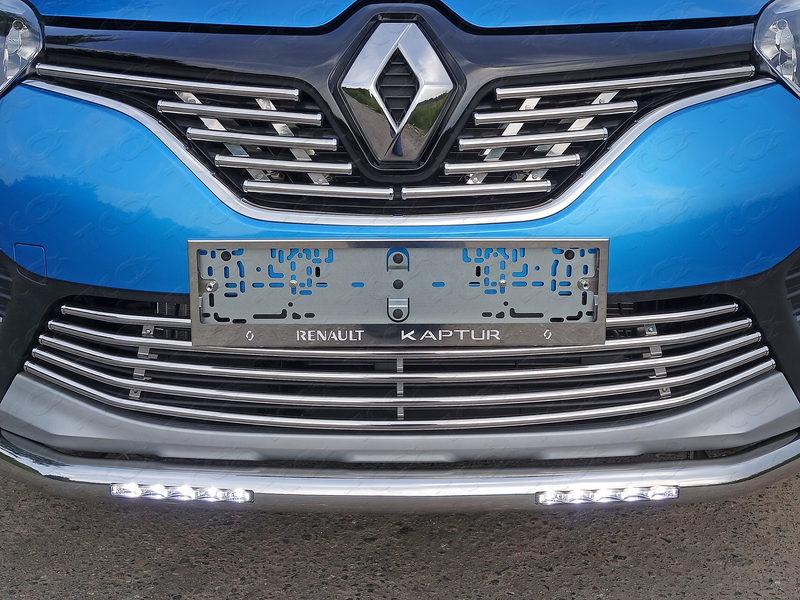 Решетка радиатора верхняя 16 мм для автомобиля Renault Kaptur 2016-, TCC Тюнинг RENKAP16-03