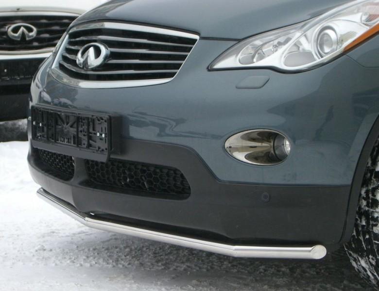 Защита переднего бампера d42 длинная для Infiniti EX35 2008, Slitkoff IEZ-000271