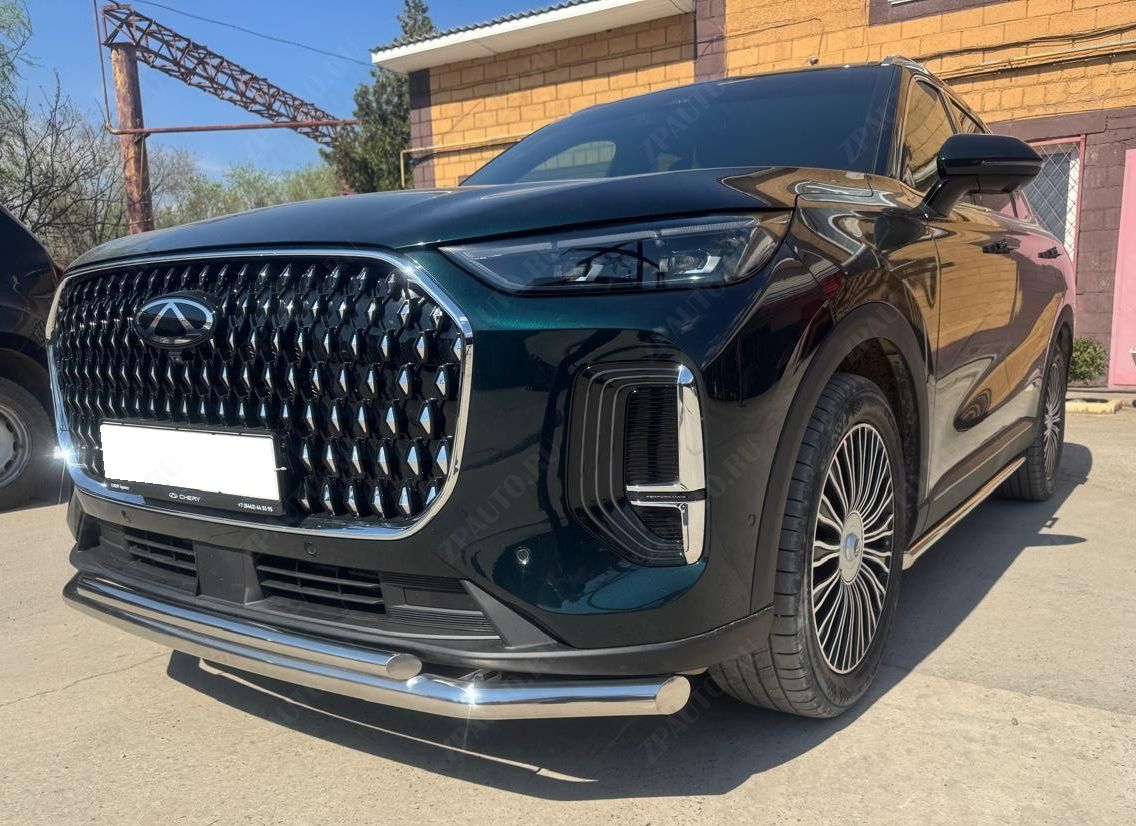 Защита штатного порога труба для автомобиля Chery Tiggo 9 2024 арт. CHTG.9.24.32