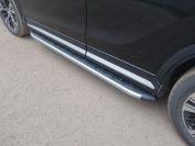 Пороги алюминиевые с пластиковой накладкой (карбон серебро) 1720 мм для автомобиля Mitsubishi Eclipse Cross 2018-, TCC Тюнинг MITECLCR18-26SL