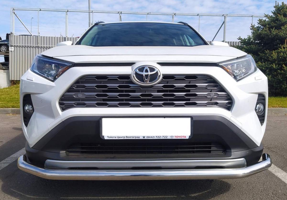 Защита переднего бампера с двумя подгибами для автомобиля Toyota RAV4 арт. TRAV.19.02-1