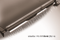 Защита порогов d76 с проступями Nissan Pathfinder (2012-2017) Black Edition, Slitkoff, арт. NIP14-008BE