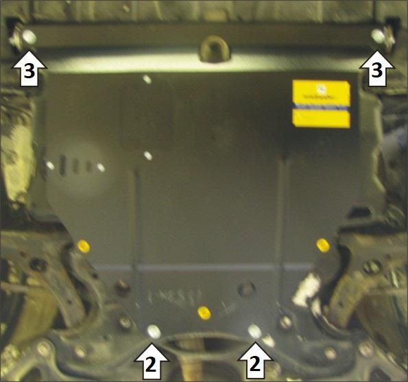 Защита стальная Мотодор (Двигатель, Коробка переключения передач), 2 мм, Сталь для Toyota Corolla 2000-2006 арт. 02553