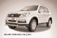 Защита переднего бампера d57+d57 двойная SsangYong Rexton (2012-2017) Black Edition, Slitkoff, арт. SSRN003BE