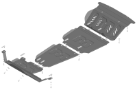 Защита стальная Мотодор (Радиатор, Двигатель, Коробка переключения передач, Раздаточная коробка), 2 мм,  для Jac T8Pro  2019- арт. 78303