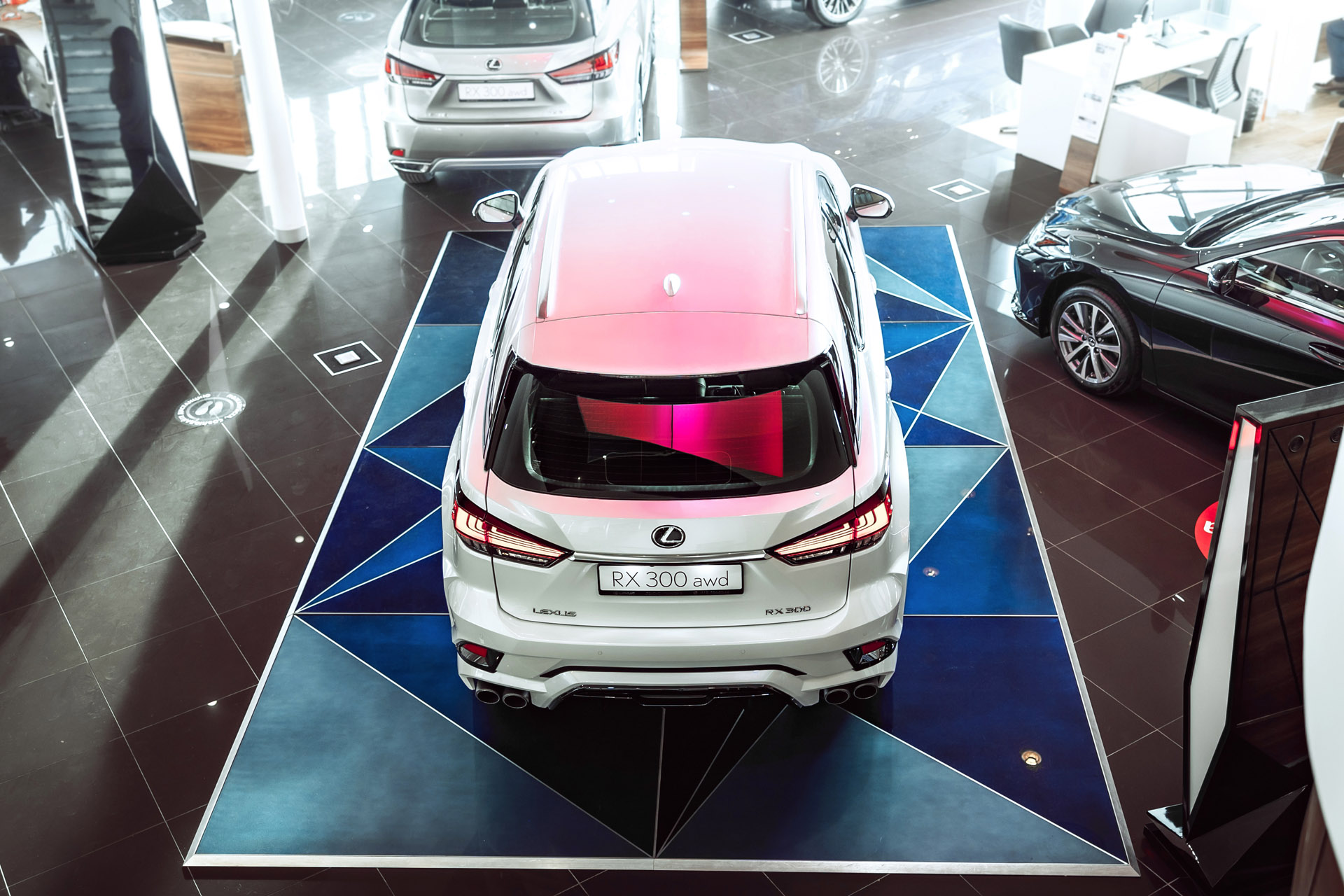 Облицовка заднего бампера в сборе с карбоновыми насадками для Lexus RX 2019-2022, MTR, арт. MTR-AL20-200543