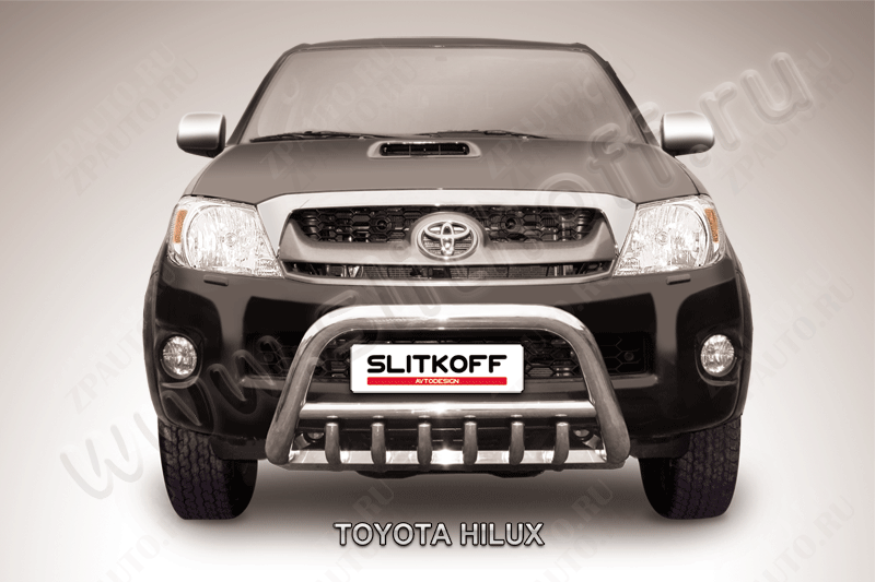 Кенгурятник d57 низкий с защитой картера Toyota Hilux (2004-2011) , Slitkoff, арт. THL003