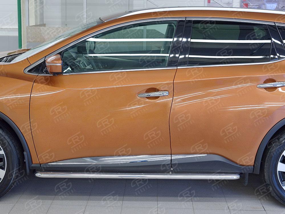 Пороги труба d42 с листом вариант 3 для Nissan Murano 2016, Slitkoff NMUL-0024093