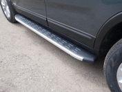 Пороги алюминиевые с пластиковой накладкой (1720 из 2-х мест) для автомобиля Kia Sorento 2012-, TCC Тюнинг KIASOR12-16AL