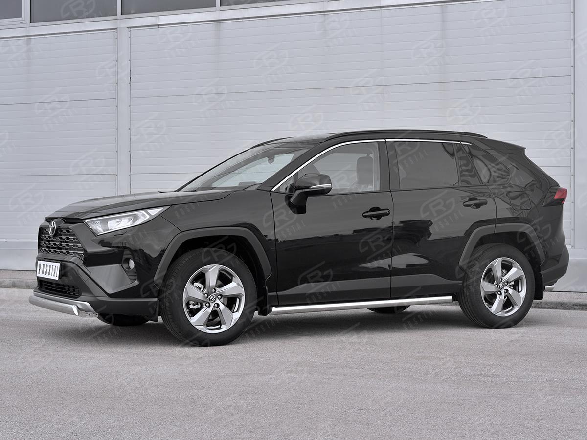TOYOTA RAV4 2019-  Защита переднего бампера d75х42 дуга TR4Z-003358, Slitkoff