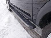 Пороги алюминиевые с пластиковой накладкой (карбон серые) 1820 мм для автомобиля Land Rover Discovery IV 2010-, TCC Тюнинг LRDIS15-05GR
