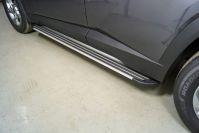 Пороги алюминиевые "Slim Line Silver" 1820 мм для автомобиля Hyundai Tucson 2021- TCC Тюнинг арт. HYUNTUC21-22S