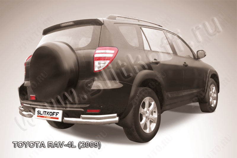 Уголки d76+d42 двойные Toyota Rav-4 L (2005-2010) Black Edition, Slitkoff, арт. TR409L-017BE