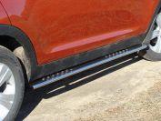 Пороги овальные с проступью 75×42 мм для автомобиля Kia Sportage 2010-2014 TCC Тюнинг арт. KIASPORT10-03