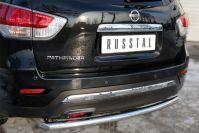 Защита заднего бампера d57 для Nissan Pathfinder 2014, Slitkoff NPZ-002025