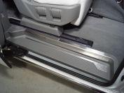 Накладки на пластиковые пороги задни (лист шлифованный) 2шт для автомобиля Hyundai Staria 2021-,TCC Тюнинг ,арт. HYUNSTARI21-06