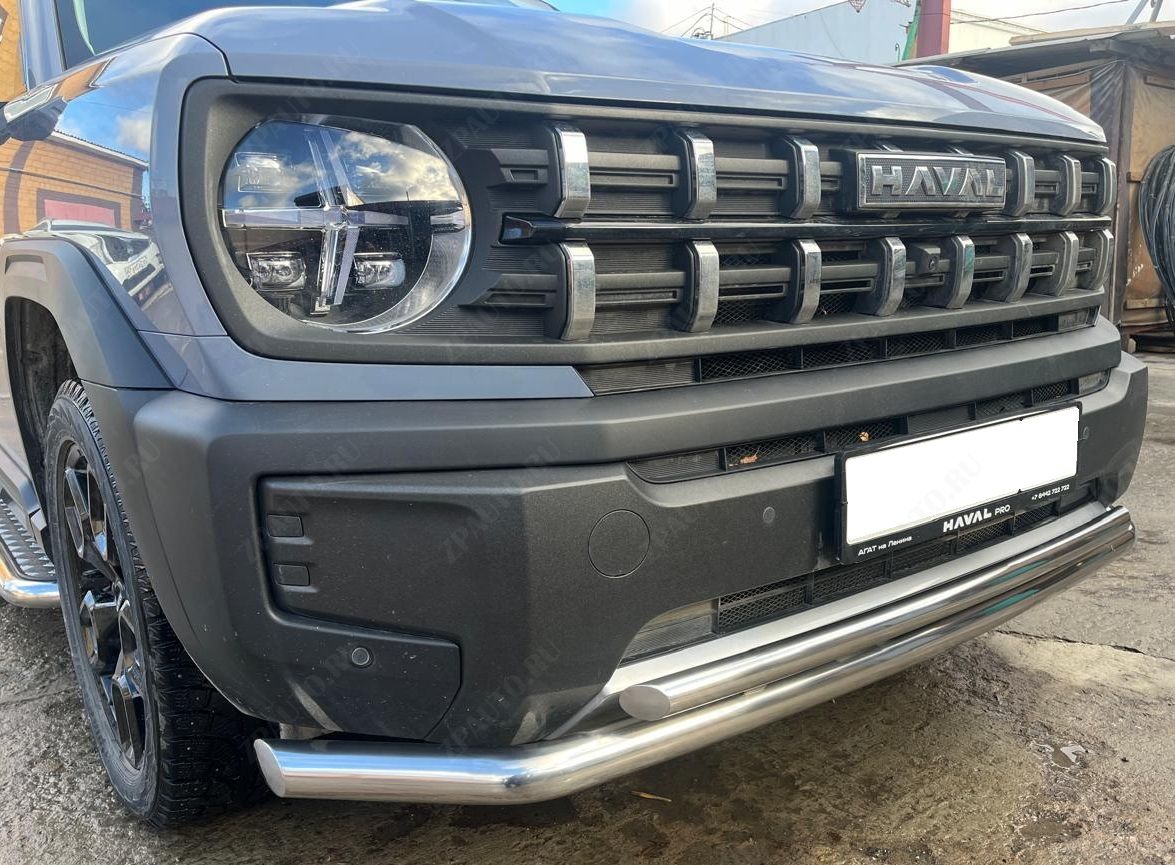 Защита переднего бампера двойная для автомобиля HAVAL H3 2024 арт. HVH3.24.03