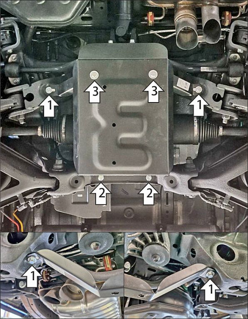Защита стальная Мотодор (Задний дифференциал), 2 мм,  TANK 700  2024- арт. 73123