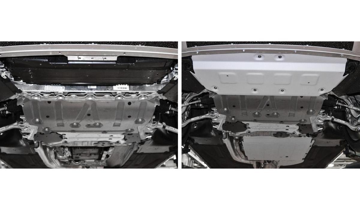 Защита радиатора и КПП Rival для BMW 3 серия VII 4WD 2018-н.в., штампованная, алюминий 3 мм, с крепежом, 3 части, K333.0536.1