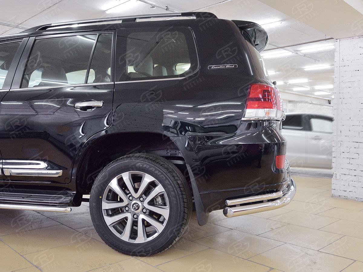 Защита заднего бампера d76/42 уголки Toyota LC 200 Executive 2016, Slitkoff TLCZ-002565