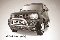 Кенгурятник d76 низкий с защитой картера Suzuki Jimny (1998-2019) Black Edition, Slitkoff, арт. SJ001BE