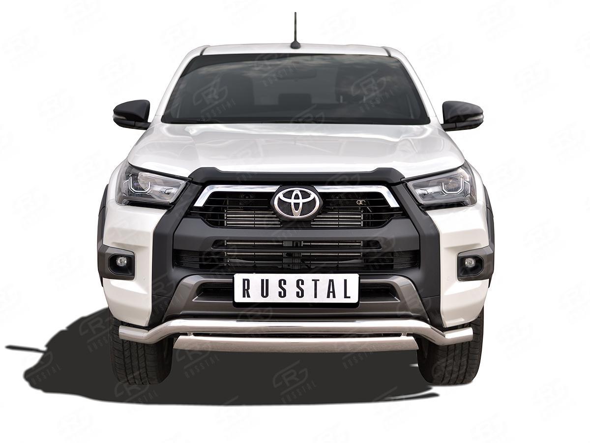 TOYOTA HILUX BLACK ONYX 2020- Защита переднего бампера d57 волна-d75х42 дуга THBOZ-003508